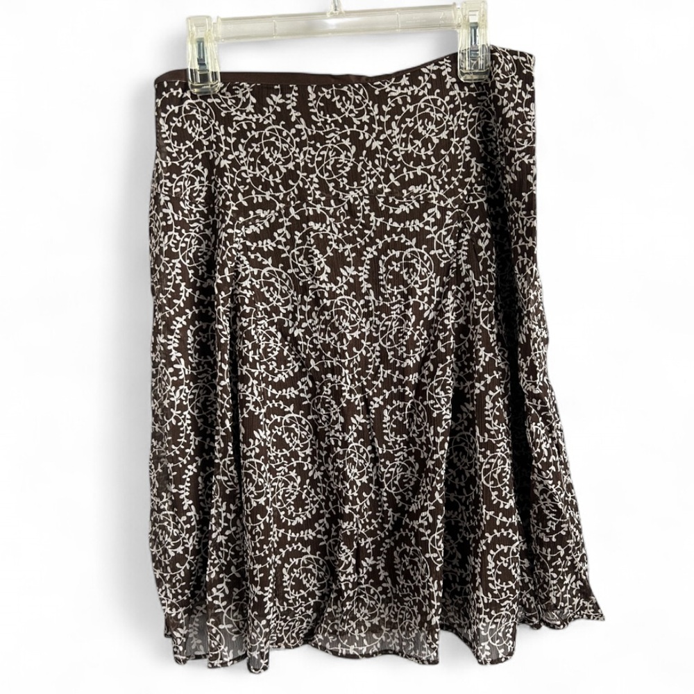 NWT Y2K DEADSTOCK GEORGE Brown Printed Yoke Skirt Western Boho Fairy Grunge Sz 8
